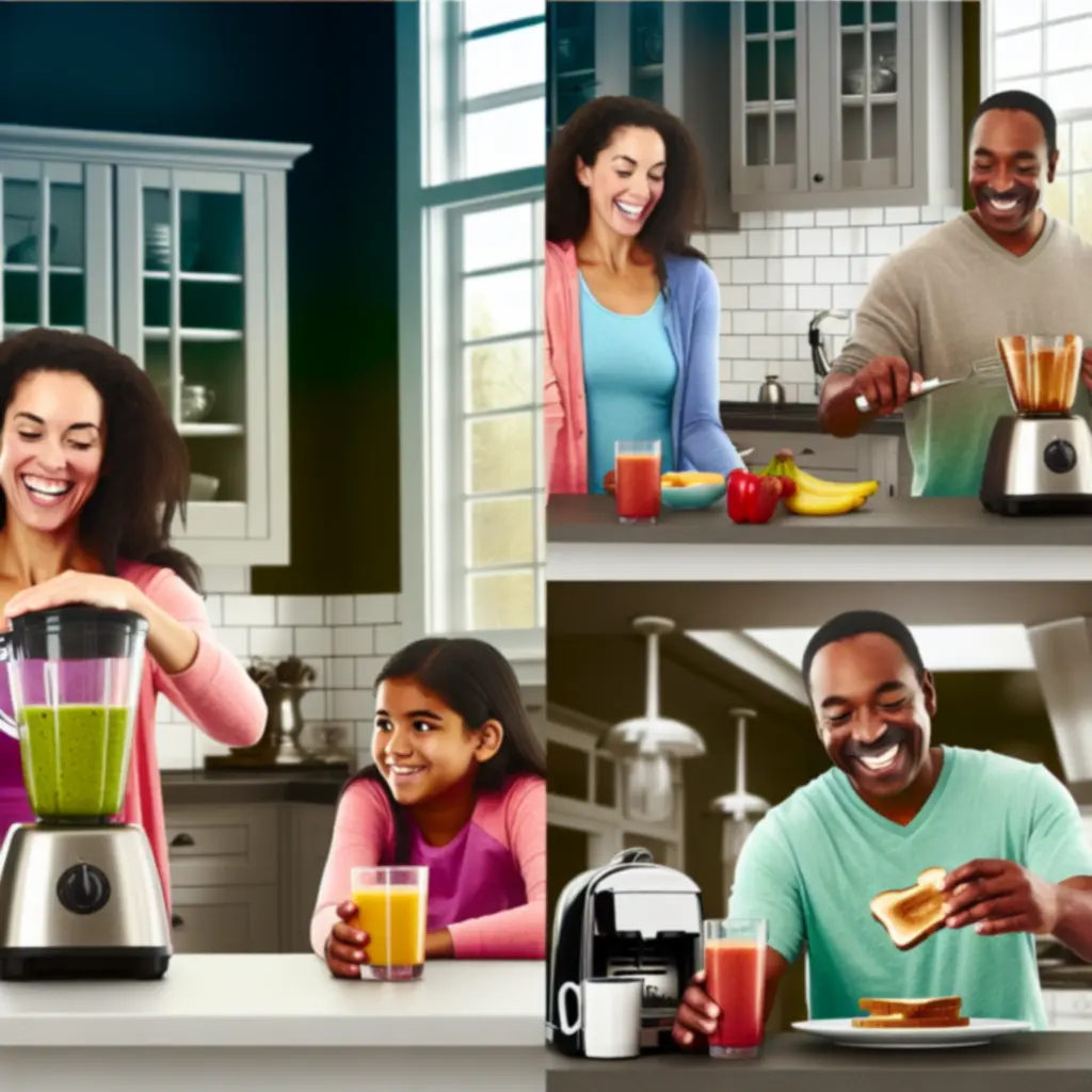 Zestaw nowoczesnych urządzeń AGD w użyciu w stylowej kuchni