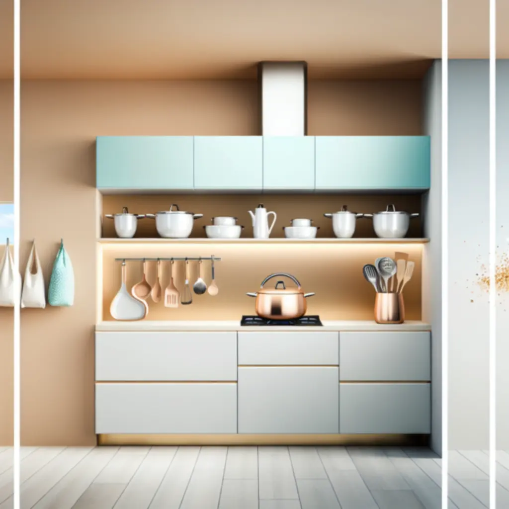 Elegancka ekspozycja nowoczesnych akcesoriów kuchennych na blacie.