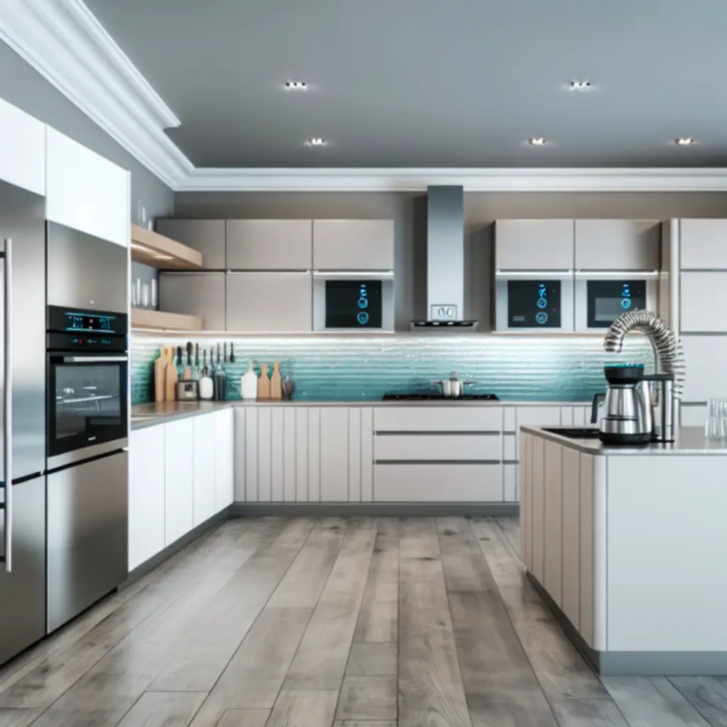 Nowoczesna kuchnia z eleganckimi urządzeniami AGD w KitchenProStorePL